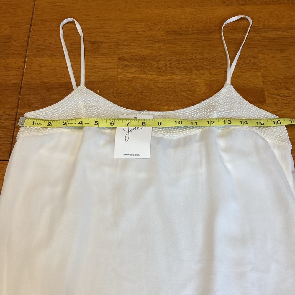 Joie Womens Size Medium Elvire Porcelain Beaded White Camisole 100% Silk NWT - Picture 6 of 15